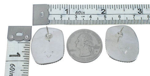 Native American Sterling Silver Turquoise Post Earrings JX130956