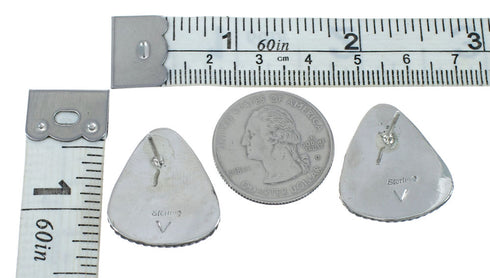 Native American Sterling Silver Turquoise Post Earrings JX130960