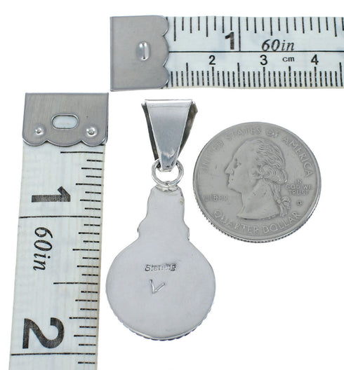 Native American Oyster Shell And Genuine Sterling Silver Pendant JX130945