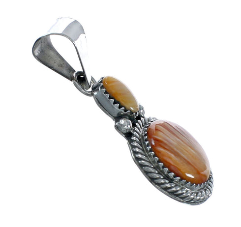 Native American Oyster Shell And Genuine Sterling Silver Pendant JX130946
