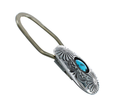 Native American Authentic Sterling Silver Turquoise Key Chain JX130992