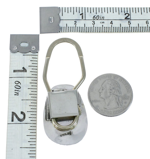 Native American Authentic Sterling Silver Turquoise Key Chain JX130995