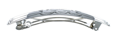 Genuine Sterling Silver Patterned Navajo Hair Barrette JX131027