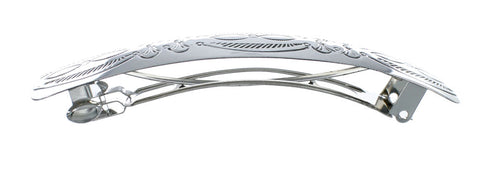 Genuine Sterling Silver Patterned Navajo Hair Barrette JX131028