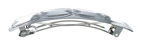 Genuine Sterling Silver Patterned Navajo Hair Barrette JX131029