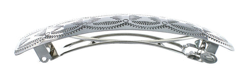 Genuine Sterling Silver Patterned Navajo Hair Barrette JX131032