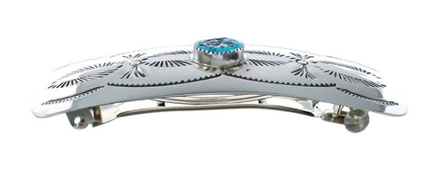 Turquoise and Genuine Sterling Silver Navajo Hair Barrette JX131004