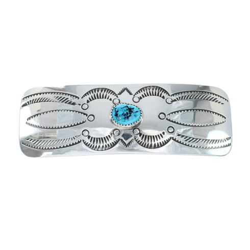 Turquoise and Genuine Sterling Silver Navajo Hair Barrette JX131006