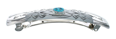 Turquoise and Genuine Sterling Silver Navajo Hair Barrette JX130999