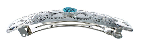 Turquoise and Genuine Sterling Silver Navajo Hair Barrette JX131001