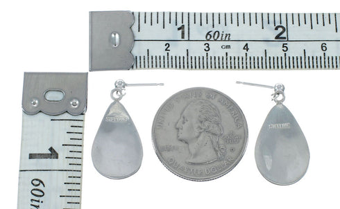 Native American Hopi Sterling Silver Post Dangle Earrings JX131067