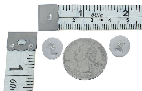 Navajo Oyster Shell Genuine Sterling Silver Post Earrings JX131058