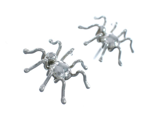 Navajo Authentic Sterling Silver Spider Post Stud Earrings JX131059