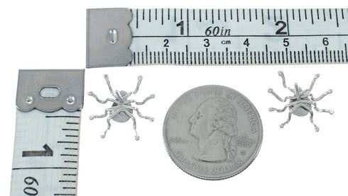 Navajo Authentic Sterling Silver Spider Post Stud Earrings JX131059