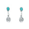 Native American Sterling Silver Turquoise Cowboy Hat Post Dangle Earrings JX131037