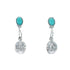 Native American Sterling Silver Turquoise Cowboy Hat Post Dangle Earrings JX131037