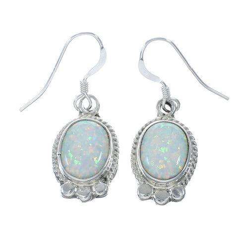 Sterling Silver Navajo Opal Hook Dangle Earrings JX131040