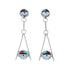 Sterling Silver Zuni Sunface Multicolor Inlay Post Dangle Earrings JX131052