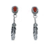 Coral Sterling Silver Feather Native American Post Dangle Earrings JX131061