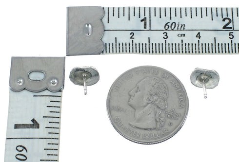 Native American Sterling Silver Turquoise Post Earrings JX131036