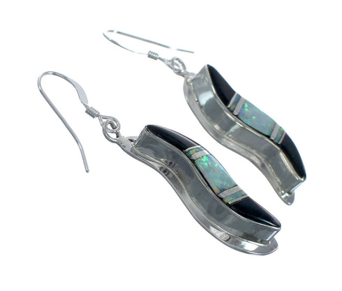 Multicolor Genuine Sterling Silver Navajo Hook Dangle Earrings JX131054