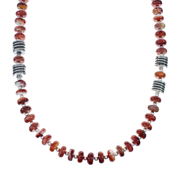 Native American Oyster Shell And Sterling Silver Bead Necklace JX131108