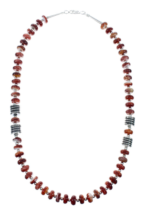 Native American Oyster Shell And Sterling Silver Bead Necklace JX131108