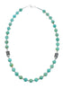 Native American Turquoise Sterling Silver Bead Necklace JX131100