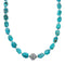 Native American Turquoise Sterling Silver Bead Necklace JX131093
