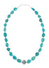 Native American Turquoise Sterling Silver Bead Necklace JX131095
