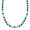 Native American Malachite Sterling Silver Bead Necklace JX131102