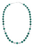 Native American Malachite Sterling Silver Bead Necklace JX131102