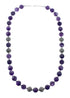 Native American Amethyst Bead Sterling Silver Necklace JX131104
