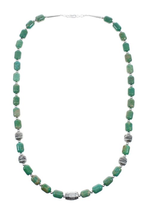 Native American Turquoise Sterling Silver Bead Necklace JX131098
