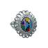 Southwestern Manmade Multicolor Inlay Sterling Silver Ring Size 6-1/4 JX131078