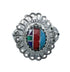 Southwestern Manmade Multicolor Inlay Sterling Silver Ring Size 6-1/2 JX131077