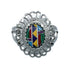 Southwestern Manmade Multicolor Inlay Sterling Silver Ring Size 7-1/2 JX131082