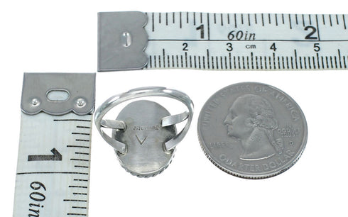 Oyster Shell Sterling Silver Native American Ring Size 8-1/2 JX131090