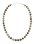 Sterling Silver Navajo Picture Rock Bead Necklace Pendant Set JX131110