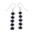 Native American Onyx Sterling Silver Bead Hook Dangle Earrings JX131121