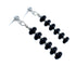 Native American Onyx Sterling Silver Bead Post Dangle Earrings JX131123