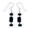 Native American Onyx Sterling Silver Bead Hook Dangle Earrings JX131120