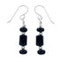 Native American Onyx Sterling Silver Bead Hook Dangle Earrings JX131120