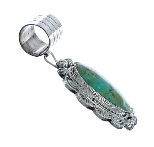 Native American Authentic Turquoise Sterling Silver Pendant JX131166