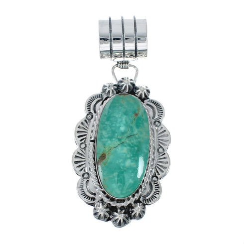 Native American Authentic Turquoise Sterling Silver Pendant JX131167