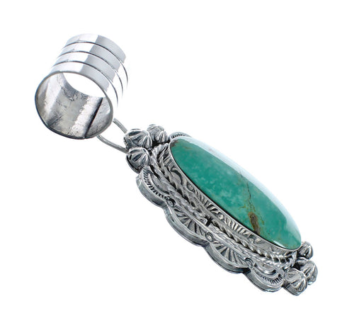 Native American Authentic Turquoise Sterling Silver Pendant JX131167