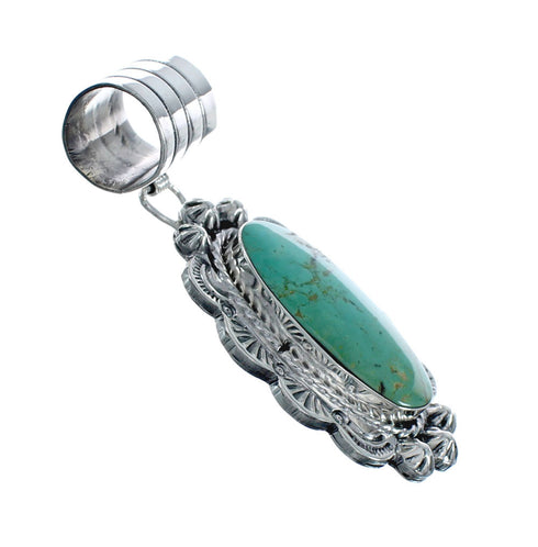 Native American Authentic Turquoise Sterling Silver Pendant JX131168