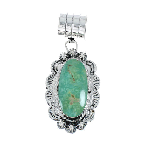 Native American Authentic Turquoise Sterling Silver Pendant JX131169