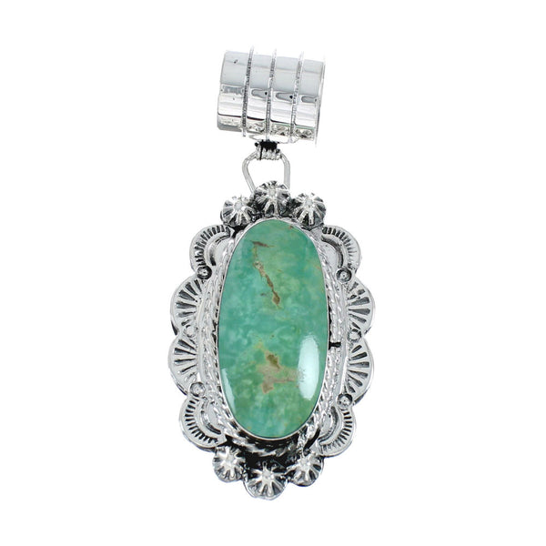 Native American Authentic Turquoise Sterling Silver Pendant JX131169