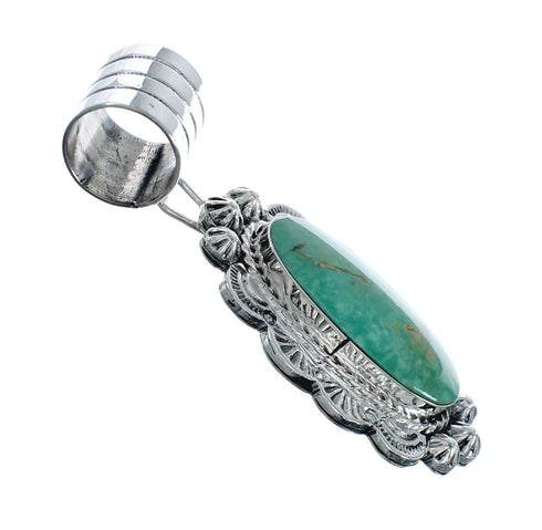 Native American Authentic Turquoise Sterling Silver Pendant JX131169